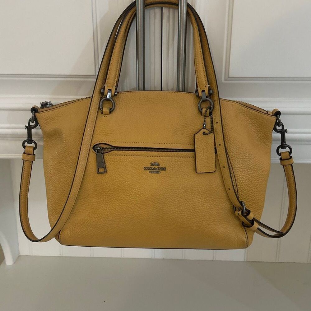 Coach Pebble Leather Prairie Satchel Handbag Crossbody Bag